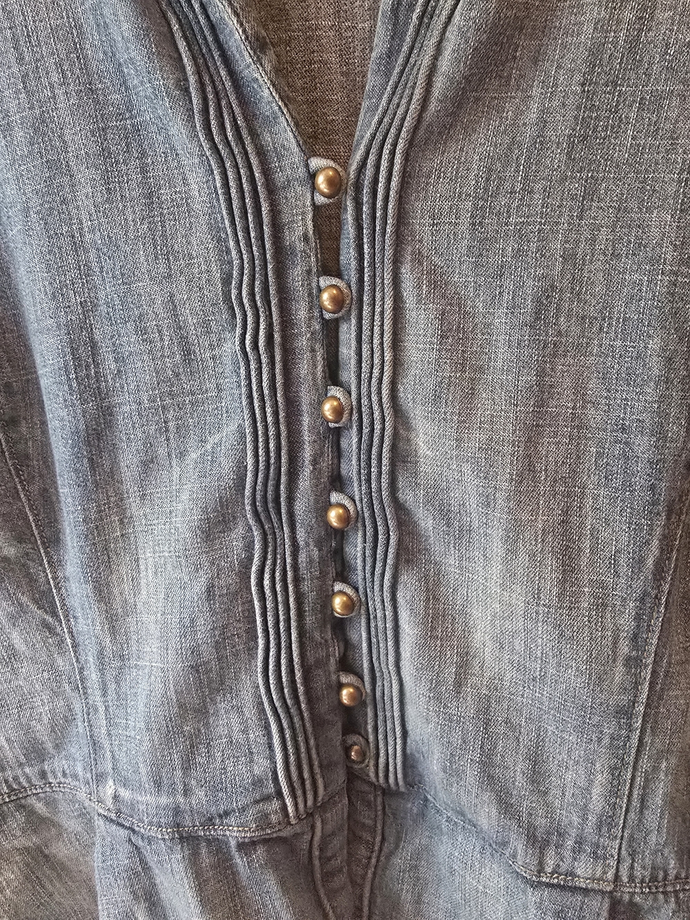 Lauren Ralph Lauren Button Front Peplum Denim Jacket/Top Size 14 - Picture 6 of 7